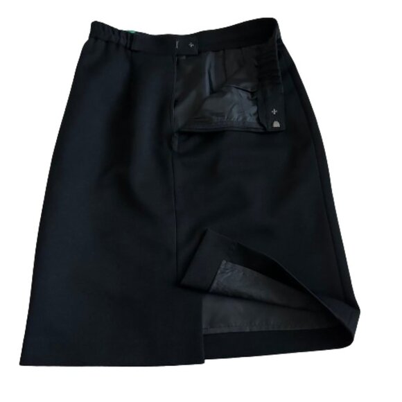 Unknown Brand Women's XS/Sm Black Midi Straight Fully Lined Back Kick Slit Skirt - Picture 5 of 12